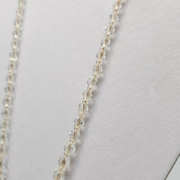 Vintage Faceted Clear Crystal Bead Necklace With Clasp 20 in READ ME - Picture 4 of 8